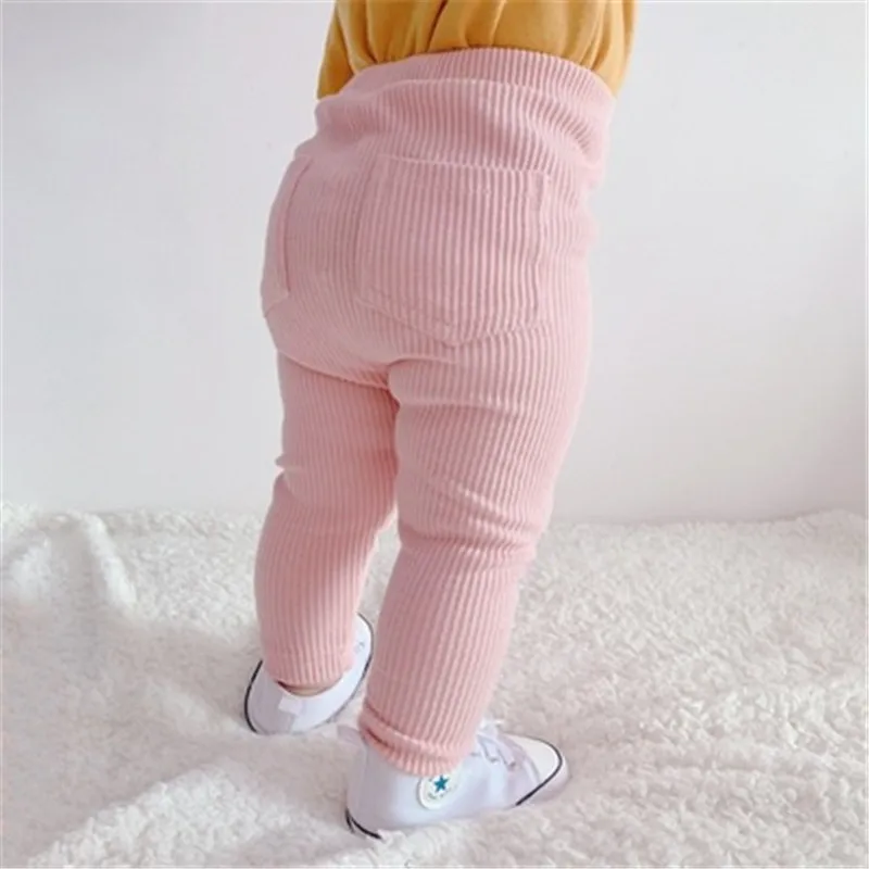 New Arrival 0-4T Baby Girls Leggings Cotton Big Pants Spring Autumn Kids Girls Pants Fashion Solid Long Trousers Children's Pant