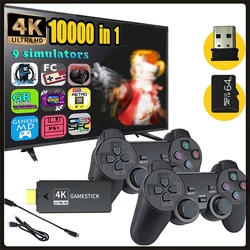 HD 4K Game Stick Family Tv Retro Video Game Console With Dual 2.4G Wireless Controller 16G Built In 12800+ Games 40 Emulators