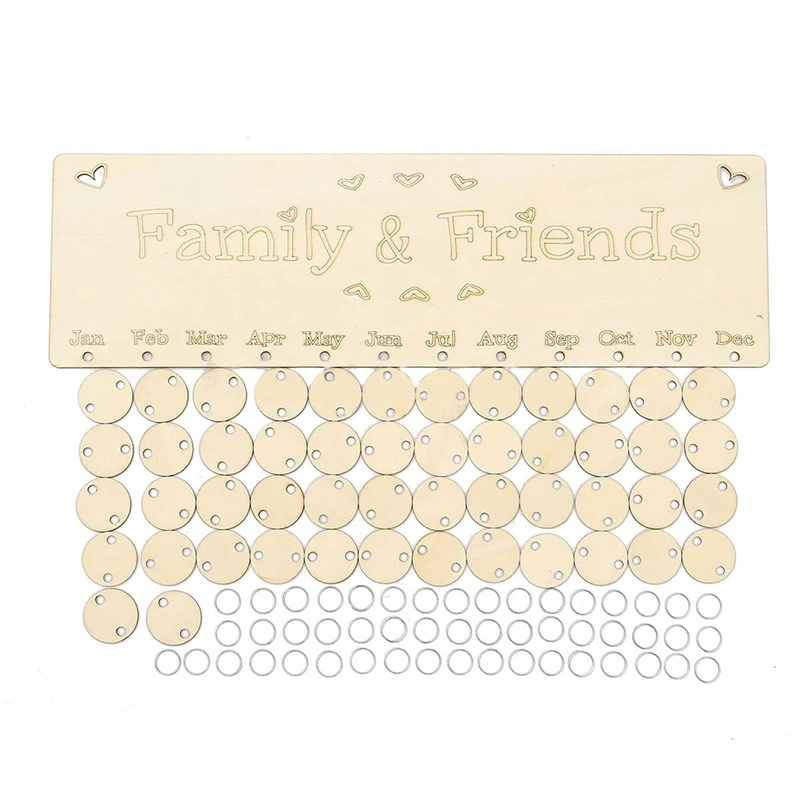 

Wooden Family Birthday Reminder Plaque Sign Board Calendar Tags Christmas Gift