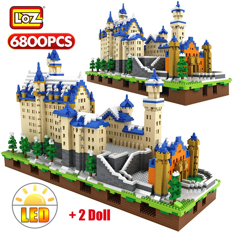 

LOZ Mini Blocks New Swan Stone Castle 3D Model Building Blocks Technic Educational Toys for Kids Creator Gifts 6800pcs Bricks