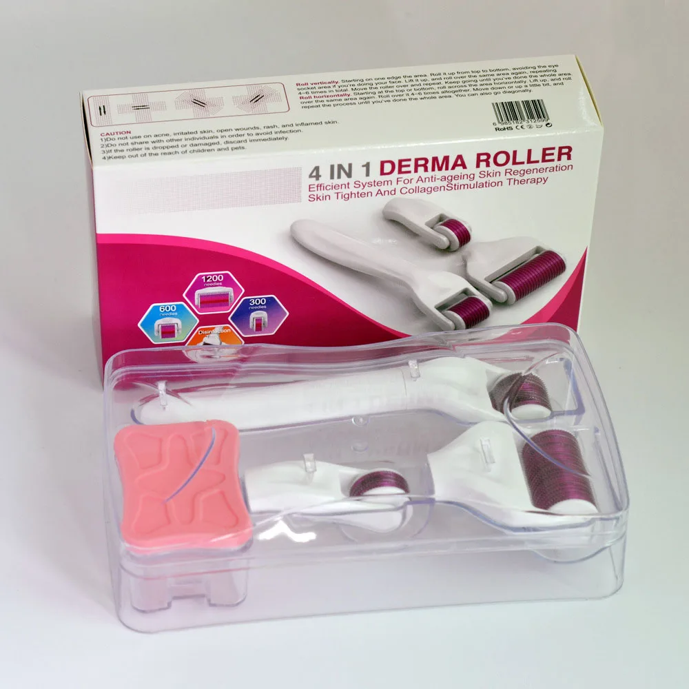LINMEE DRS 4 In1 кожный ролик Титан микронилд роллер для нескольких уход за кожей