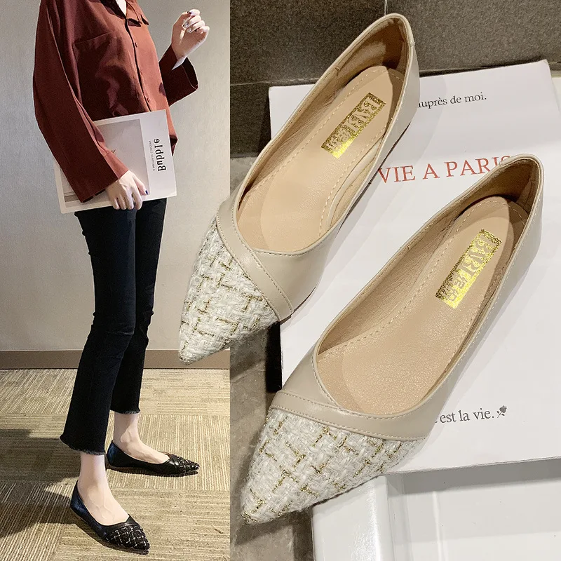 

2019 Summer New Style Versatile Fairy Shoes Gentle Flat Every Evening Shoes Net Red Pointed-Toe Moccosins Side Scoop Bootie Sing