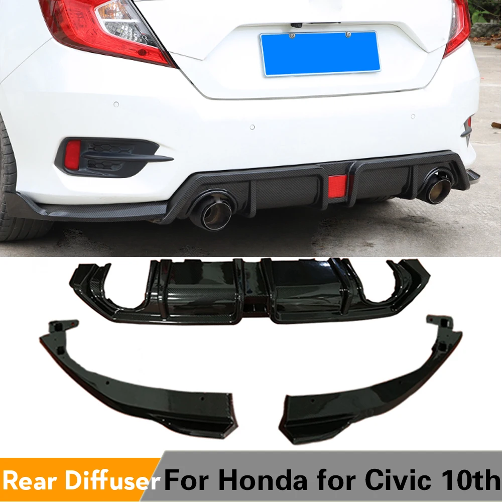 Автомобильный задний бампер диффузор для губ разветвители Honda Civic 10th 2016-2018 PP
