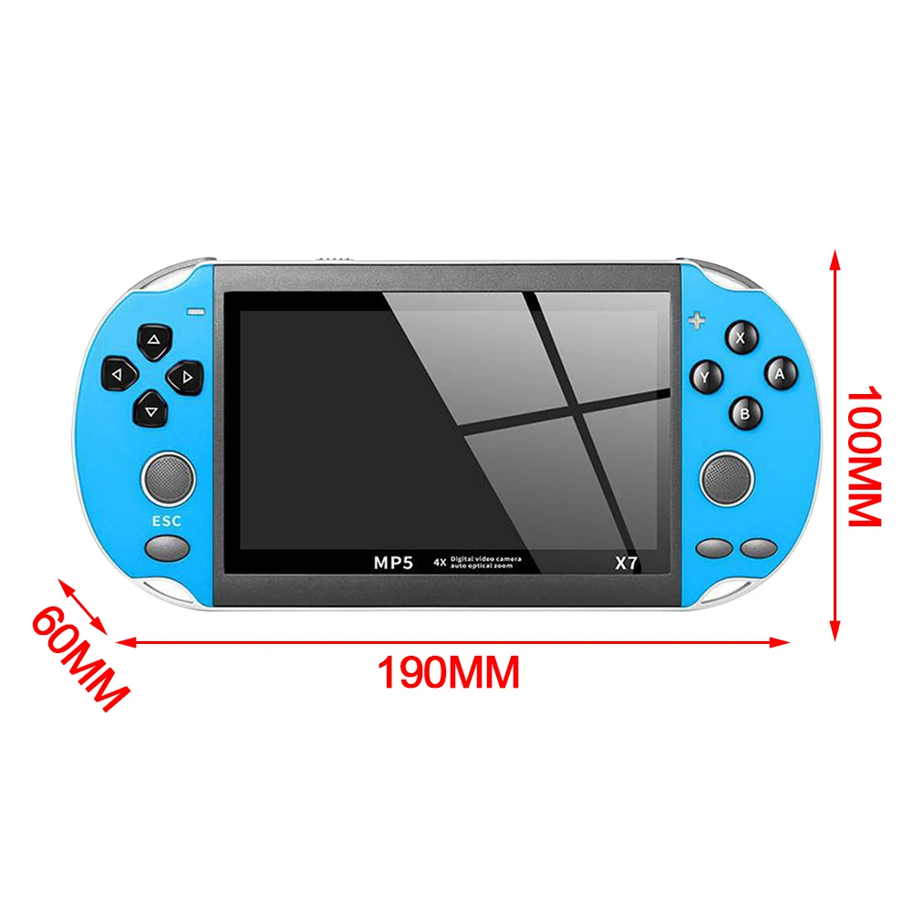 X7 Plastic Entertainment 4.3 Inch Dual Rocker Handheld USB Video Game Console Multifunctional Camera Rechargeable 8GB TV Output