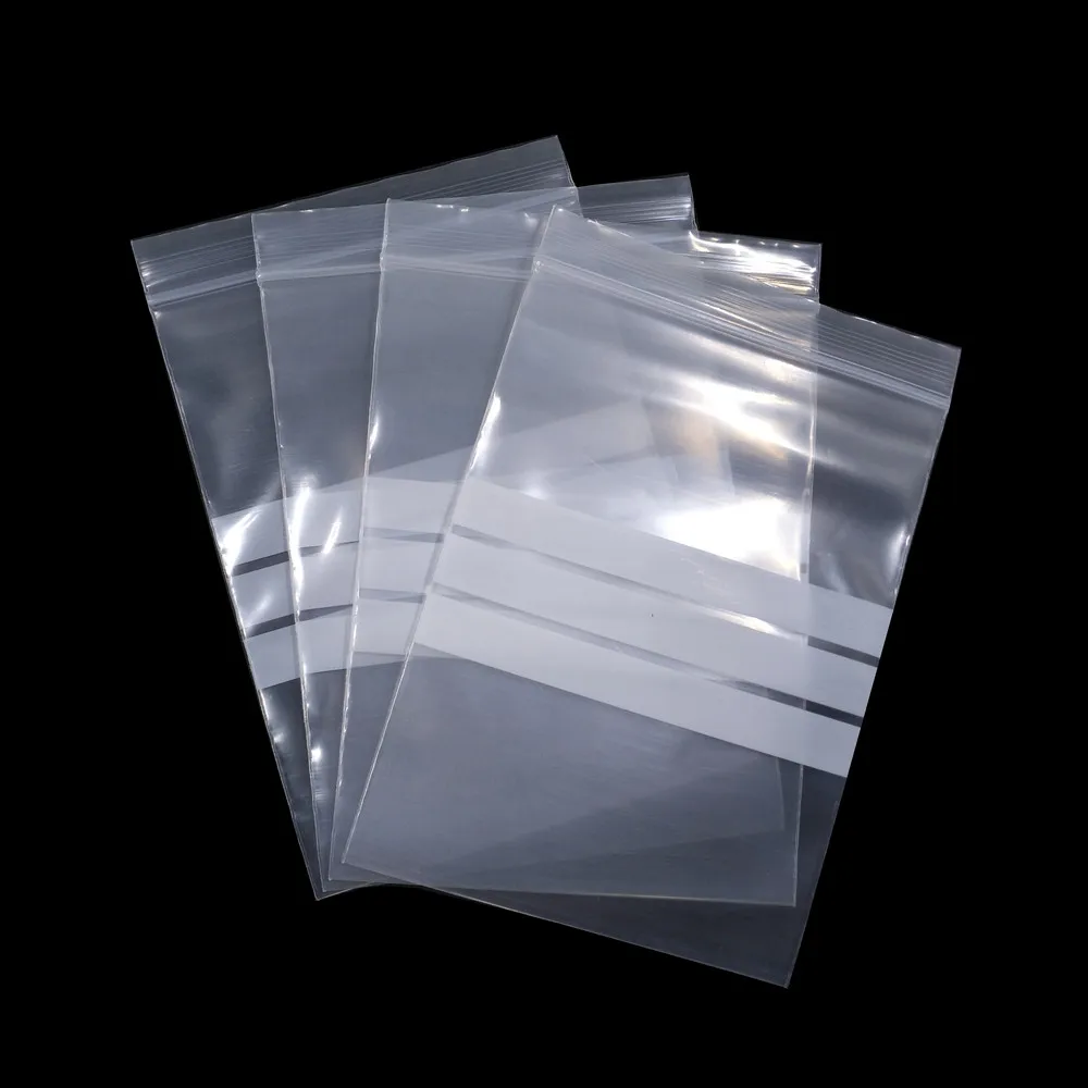 

300Pcs 8x12cm Plastic Zip Lock Food Packing Bag Reclosable Zipper Dried Flower Seeds Storage Poly Bag with Writable Line