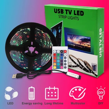 

LED Strip Light USB 5050 SMD DC5V RGB Waterproof Flexible Tape 0.5M 1M 2M 3M 4M 5M TV Desktop Screen BackLight Remote Control