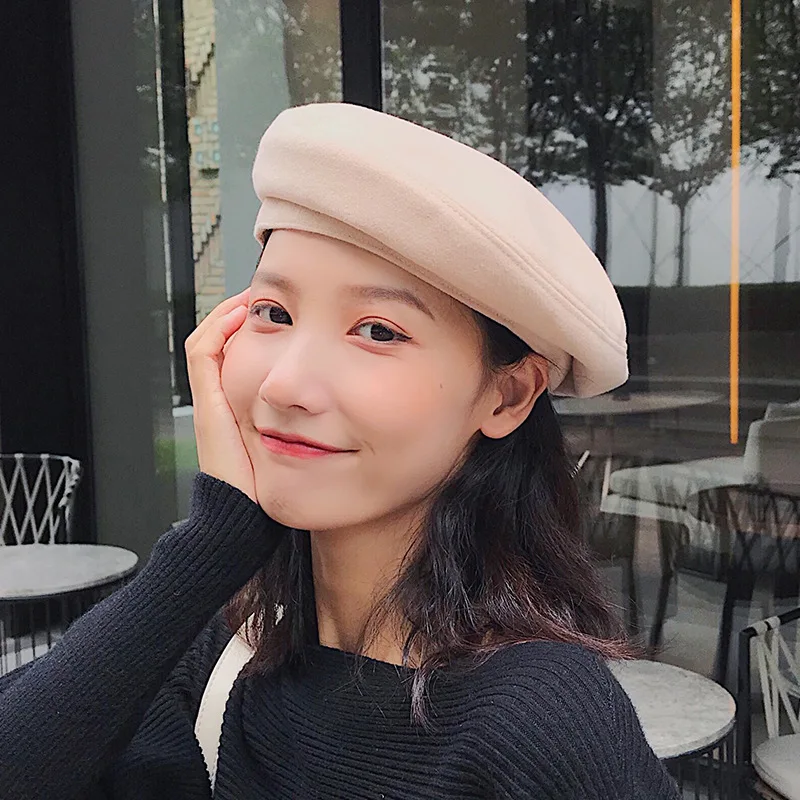 

Beret Women's Autumn And Winter Japanese-style Versatile Sweet Cute Korean-style Fashion Elegant Octagonal Cap bei lei mao Retro