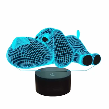 

3D LED Dog Night Light Lovely Doggy Baby Nightlight for Bedroom,Remote Control 16 Color Change Illusion Decor Lamp