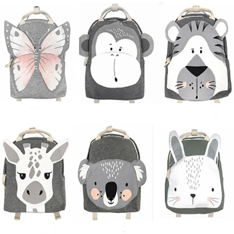 New Children Cartoon Animal School Bag Butterfly Rabbit Kindergarten School Backpack Baby Toy Storage Bags Girls Boys Backpacks