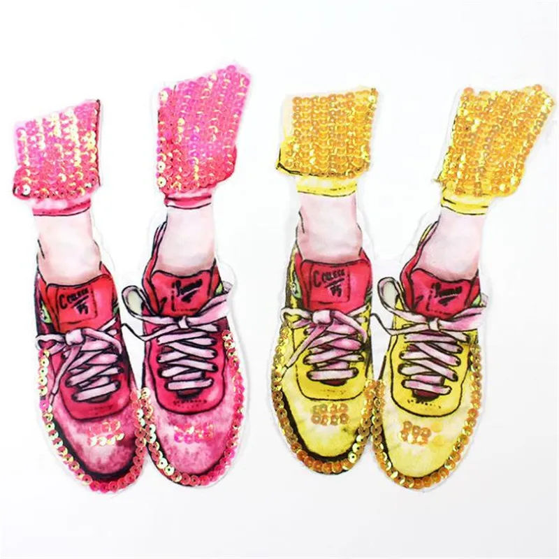 

Fashion Clothes Women Diy Biker Patch Street culture Icon 270mm Color Shoes Deal with it Sequins patches for clothing Girl