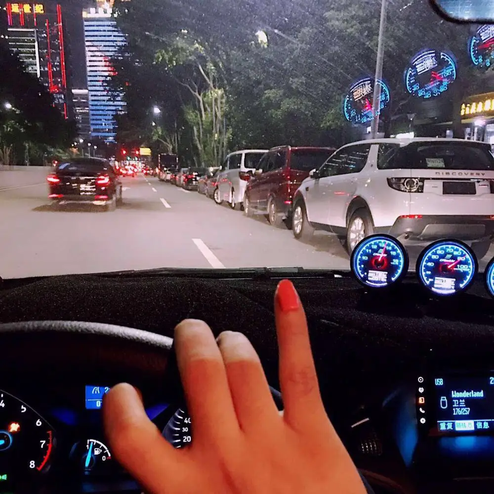 Tanie 62mm 7 kolorów w 1 wyścigi Gauge GReddi Multi D A LCD cyfrowy wyświetlacz Turbo Boost Gauge licznik samochodowy 2.5 Cal