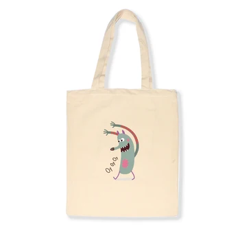 

Women Shoulder Bags Kawaii Cartoon Bug Print Creative Series Casual Canvas Tote Shopping Bag Simple Eco Large Capacity
