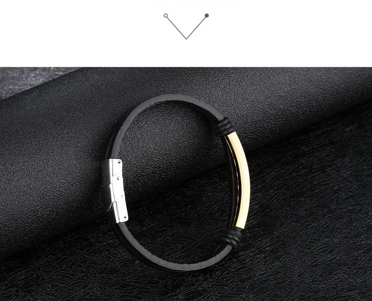 No fade Men Stainless Steel Bracelets& Bangles High Quality Leather Cuff Bracelet Man Titanium Men's Wrap Bracelet Jewelry