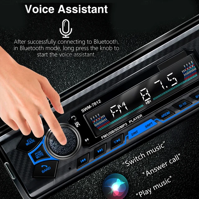 Podofo 1DIN Car Radio Bluetooth Stereo Receiver 1 din MP3 Players