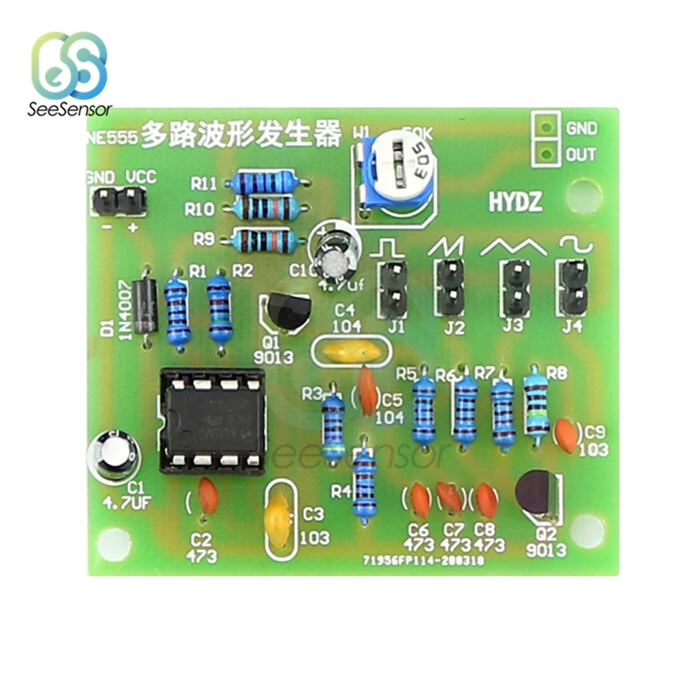 Dc 6-12V Ne555 Modulo Generatore Di Impulsi Generatore Sinusoidale/Triangolo/Onda Quadra Generatore Di Segnali A Forma D'Onda Multicanale Kit Fai Da T