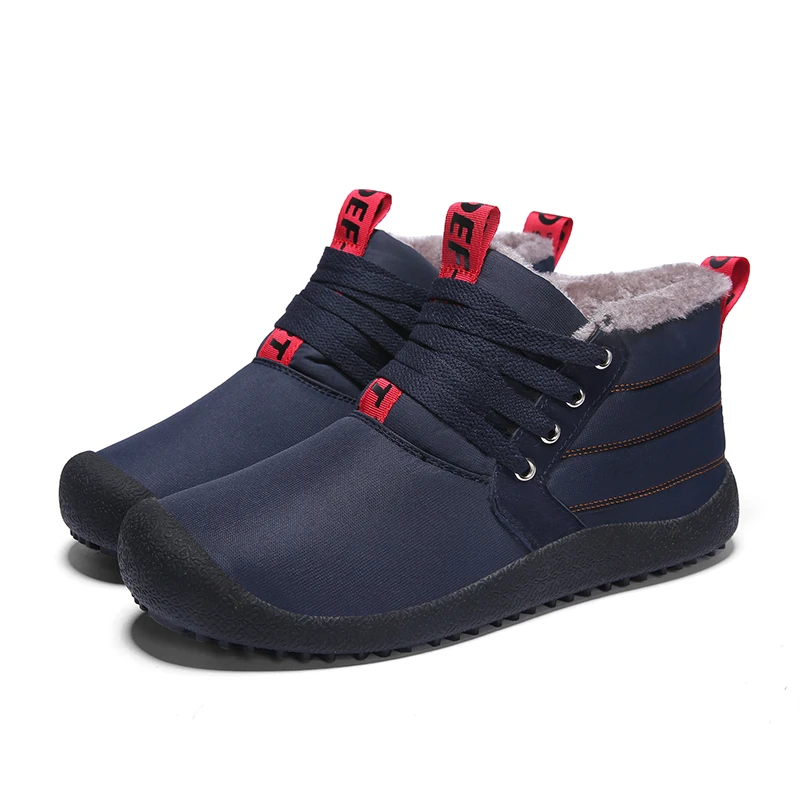 SKRENEDSBrandNew/Лидер продаж; зимние мужские ботинки; теплые плюшевые ботильоны; водонепроницаемые зимние ботинки; уличные ботинки; Botas Masculina; большие размеры - Цвет: blue
