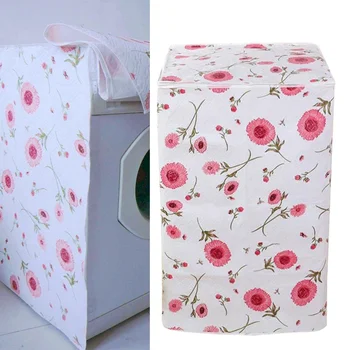 

1pc Waterproof Cover Durable Flower Printing Dust Cover Dust Proof for Daily Life Washing Machine Home Protecting