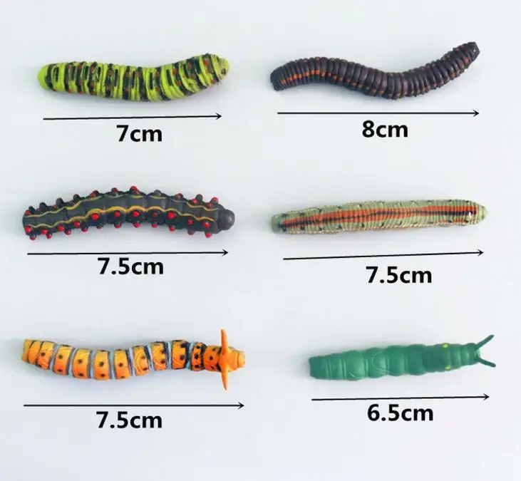 10 шт./компл. творческий имитация животного caterpillar ужасный хитрый веселые игрушки роман искусственные насекомые модели детский страшный пародия подарок