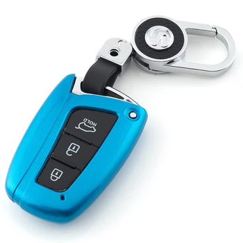 

Beautiful New ABS Car Key Case Cover For Hyundai Grand Santa Fe IX45 GENESIS EQUUS AZERA 2013 2014 2015 2016 keyless Accessories
