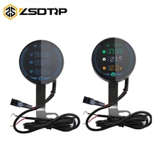 ZSDTRP водонепроницаемый измеритель ночного видения для мотоцикла светодиодный цифровой дисплей Вольтметр Напряжение Вольт Датчик температуры светодиодный индикатор времени 3 в 1