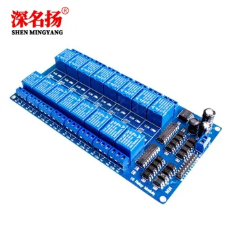 

16-way relay module 5V 12V control board with optocoupler protection with LM2596 power supply
