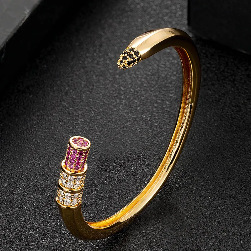 

Zlxgirl jewelry statement women and men punk bangle bracelet fashion women's wedding Gold copper bangle free bags bracelet bijou