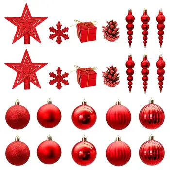 

60PCS Christmas Tree Decor Pendant Durable Creative Decorative Funny Christmas Tree Pendant Christmas Ball Gift Box Set for Home