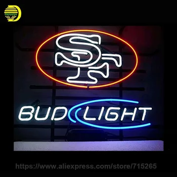 

Sf Bud light beer Neon Light Signs Glass tube neon lamp For room Bedroom Decor Letters led lights grow lightBeer bar signs
