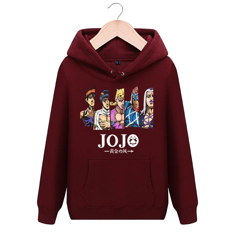 Высокое качество Q унисекс JoJo невероятное приключение Золотой ветра с хлопковой футболкой с капюшоном и толстовки с капюшоном, верхняя одежда JoJo невероятное приключение куртка с капюшоном пальто