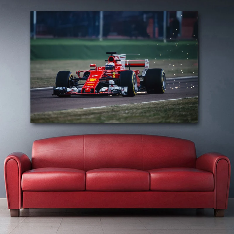 Гоночный феррарис формула один sf70h спортивный автомобиль плакаты стены искусства Картина шелк холст печатные художественные картины для домашнего декора