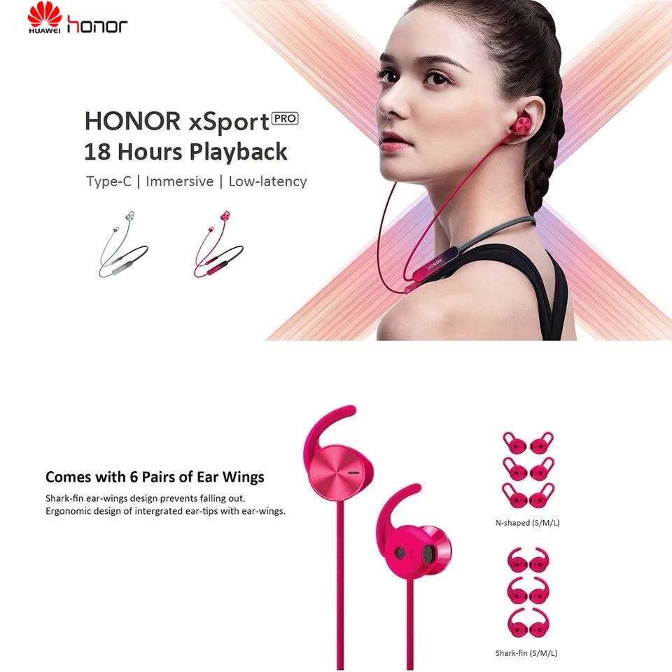 huawei Honor xSport Pro Bluetooth sans fil ecouteur aimant safety exterieure Sport casque