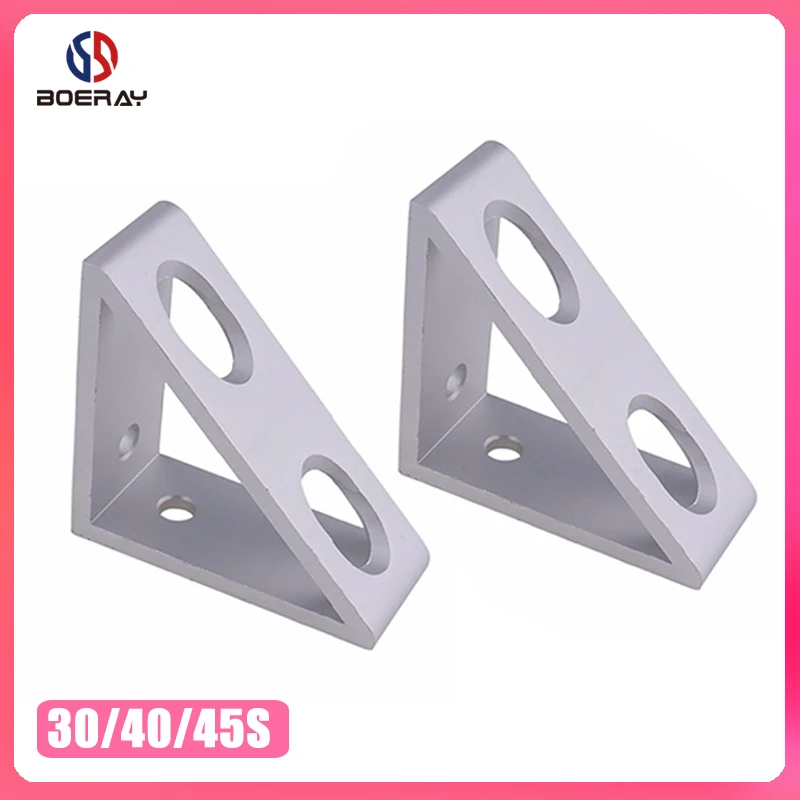 2pcs Aluminum Alloy 4 Hole Inside Extrude Corner Gusset Bracket For