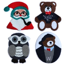 1 шт. Санта Клаус, Сова, Медведь узор полотенце вышивка значок утюг на патч для одежды DIY полосы лоскутное стикер пользовательские значки