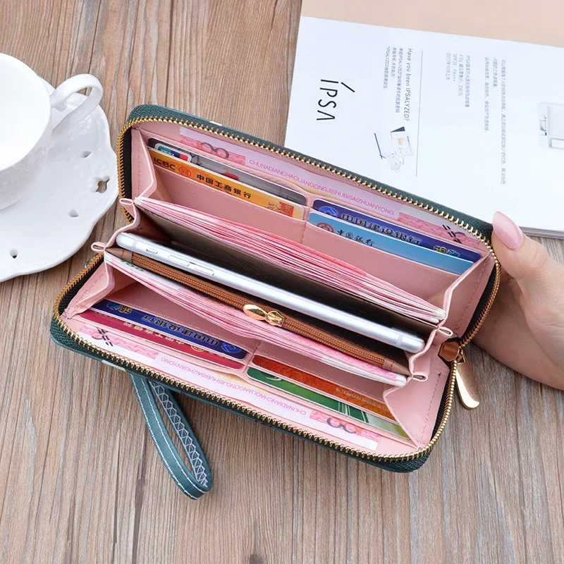 2020 Women's Wallet Fashion Leather luxury wallet Personality printing Long Zipper Wallet Female Card wallet portfel damski 2020 Women's Wallet Fashion Leather luxury wallet Personality printing Long Zipper Wallet Female Card wallet portfel damski