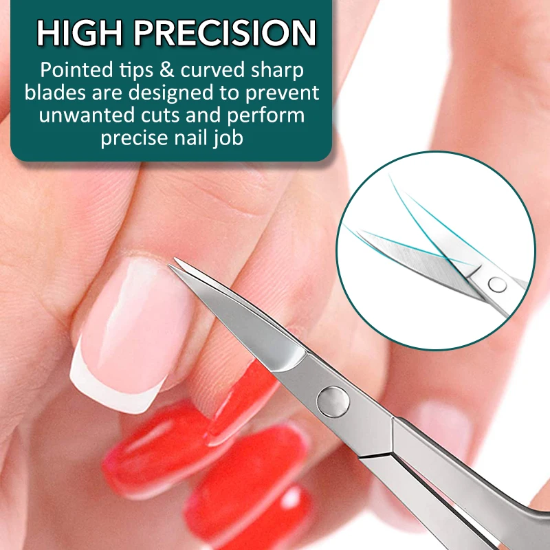 1Pcs Eyebrow Scissors Curved Blade Professional Stainless Steel Manicure Precision Trimmer Eyelash Nose Hair Remover Tool 2