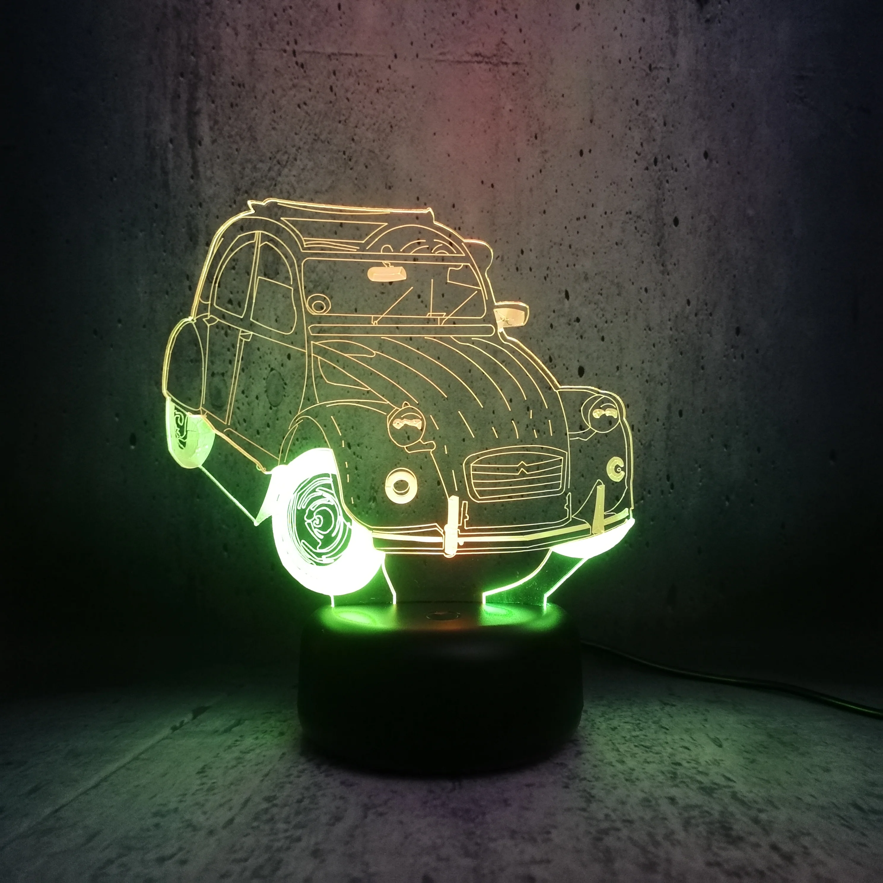 Классический автомобиль 3D лампа светодиодный микс двойной цвет лампы 7 цветов