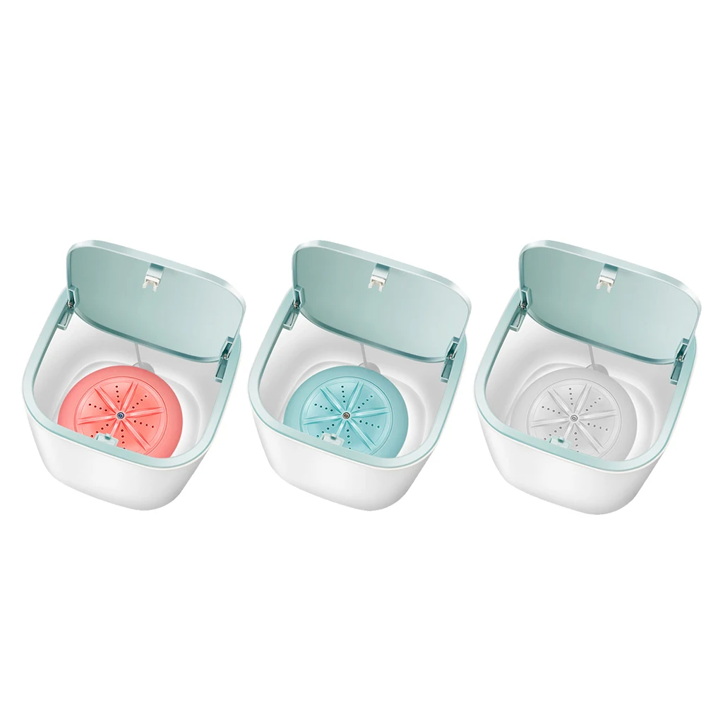 2x Portable Washing Machine for Makeup Brush Pants Travel Camping White Pink