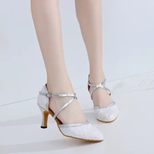 Стандартные танцевальные туфли для сальсы, бальных танцев; женская обувь для латины; коллекция года; женские туфли-лодочки на каблуке 7,5 см для стриптиза