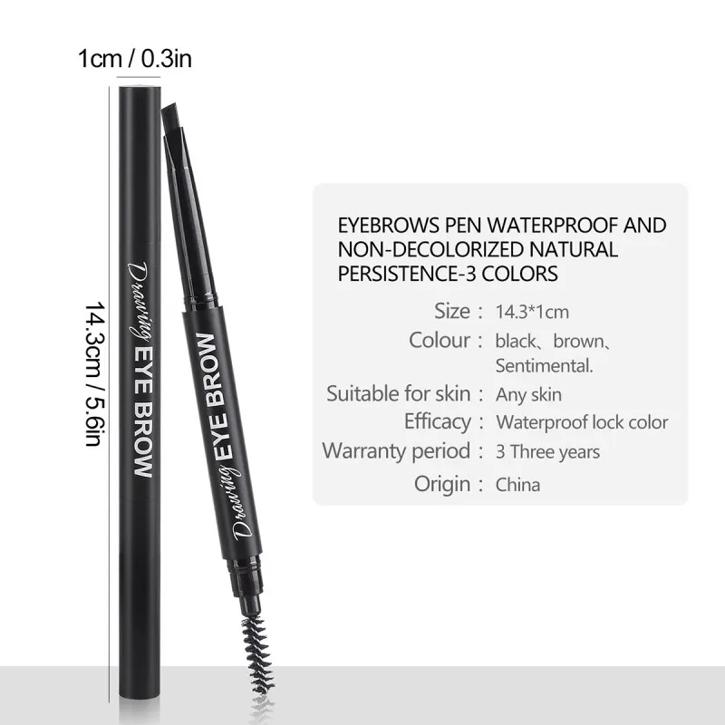Авто Водонепроницаемый Макияж глаз стойкий карандаш для бровей против пота не обесцвечивается стойкая Косметика 3 цвета K1