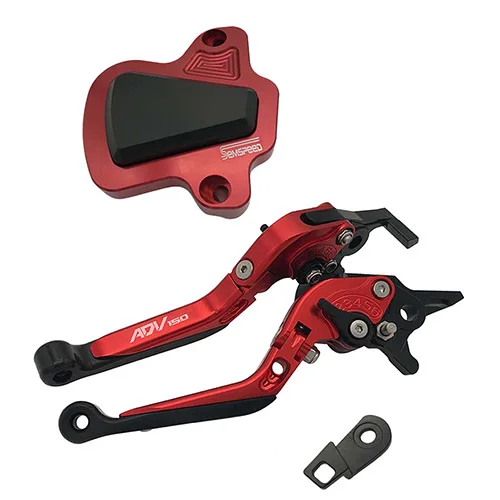Красный SEMSPEED для ADV150 ADV 150 стояночный рычаг защита двигателя накладка протектор комплект ЧПУ Мотоцикл Складные тормозные рычаги - Цвет: Красный