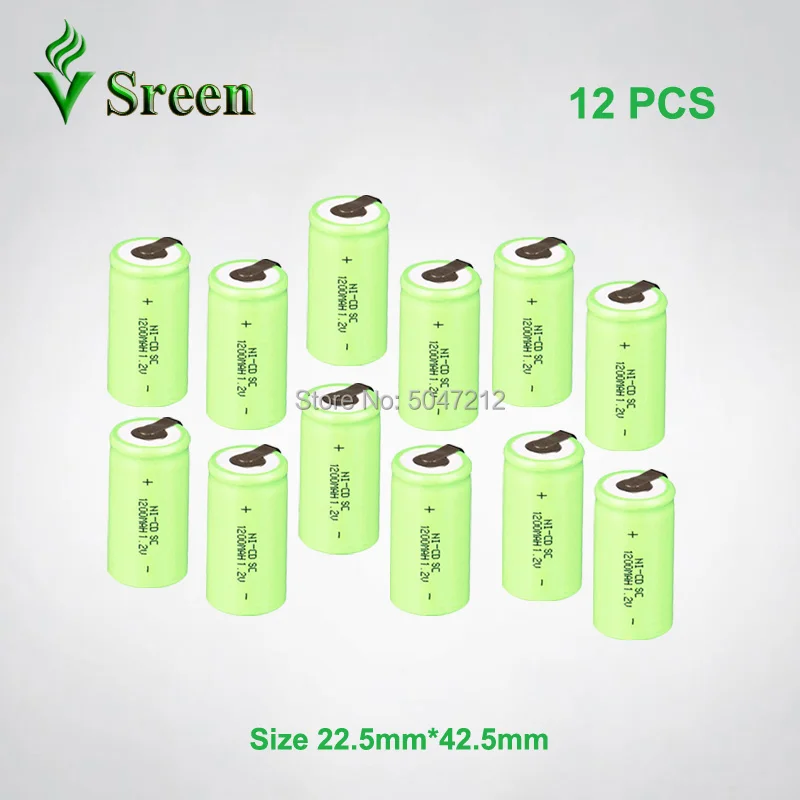 

1.2V NI-CD Cell SC 1200mAh Rechargeable Battery with Nickel Sheet DIY to Subc Rechargeable Battery Packs Electronic Accumulator