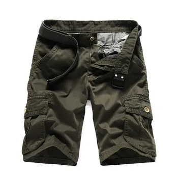 

New Brand Men's Military Cargo Shorts 2020 100% Cotton Casual Man Multi Pockets Tactical Shorts Male Short Pants No Belt