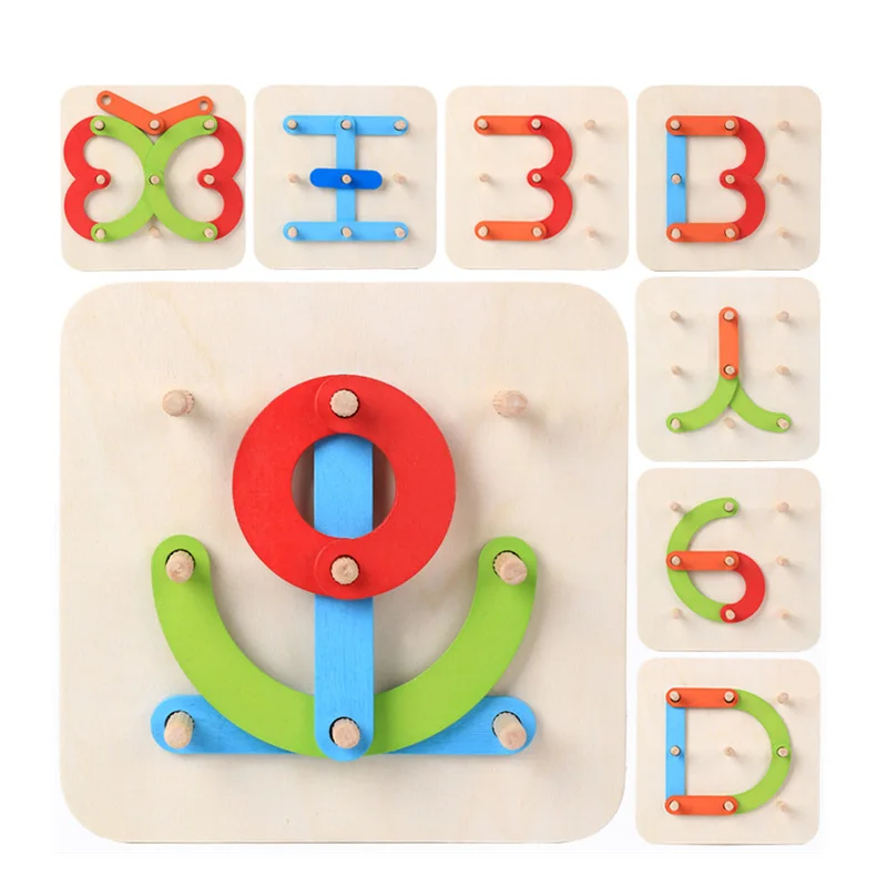 Детские деревянные игрушки Цифровой алфавит головоломка сделай сам 3D пазлы