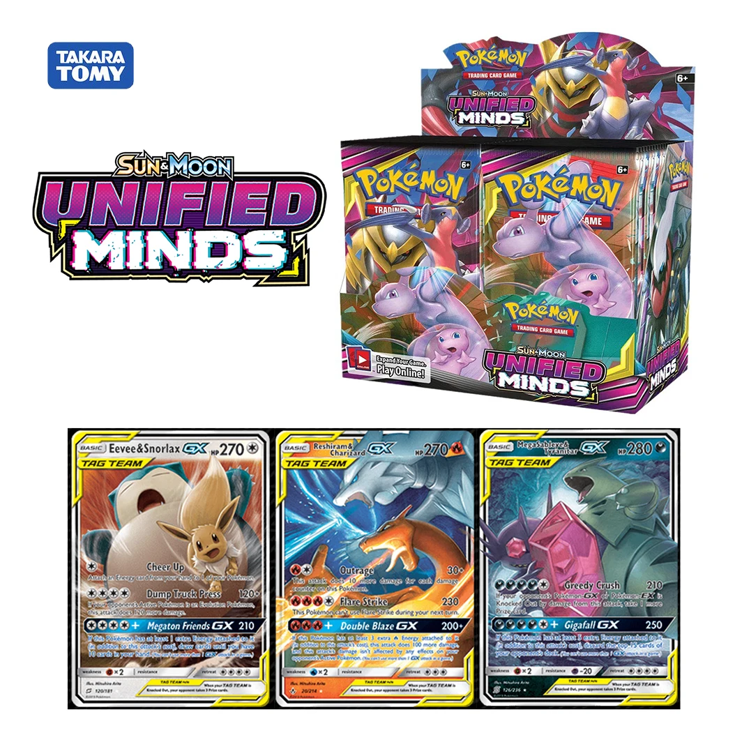 

324pcs Pokemon Mewtwo Charizard GX Sun & Moom Unifide Minds Booster Display Box Trading Cards Game Collectible Gift Kids Toy