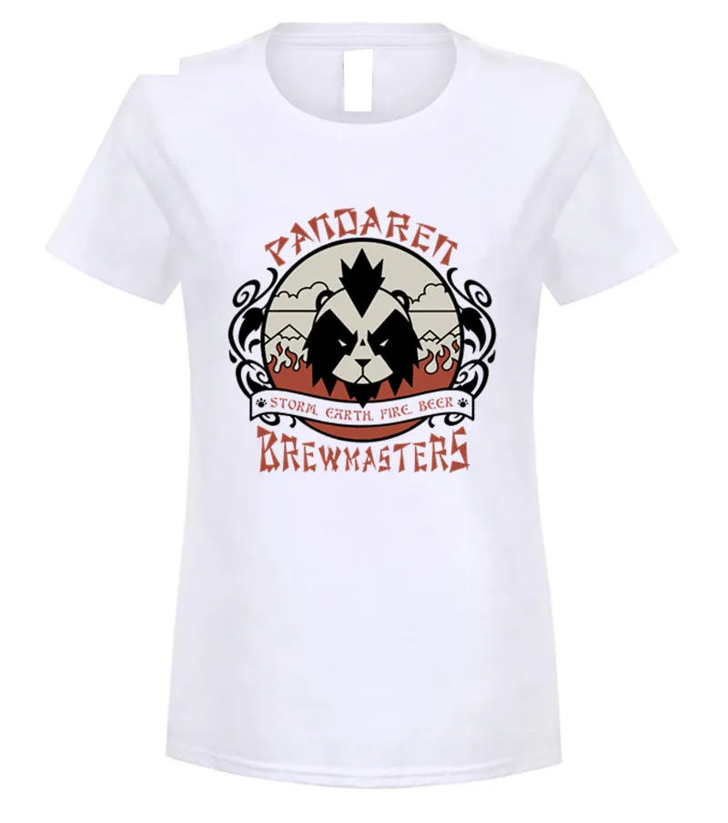 Яркая версия футболка World of Warcraft Pandaren Brewmaster горячая Распродажа футболка - Цвет: women white