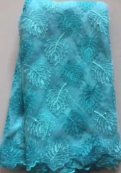 

New French beads net lace,African tulle mesh lace fabric high quality for party wedding dress 5yards/lot Nigerian NLL3248