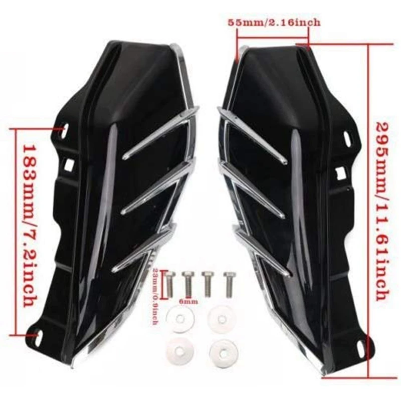 Средняя рамка воздушный дефлектор планки совместимый для Harley Touring Road King Tri Glide 2009- черный