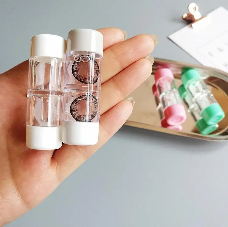 Симпатичный портативный контейнер для хранения очков контактных линз RGP Жесткий