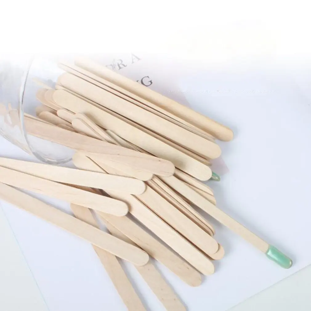 50PCS/SET Wood Sticks Beauty Body Tools Hair Removal Wax Wood Stick Wax Stick Ice Cream Stick Mask Stick Face Sticks