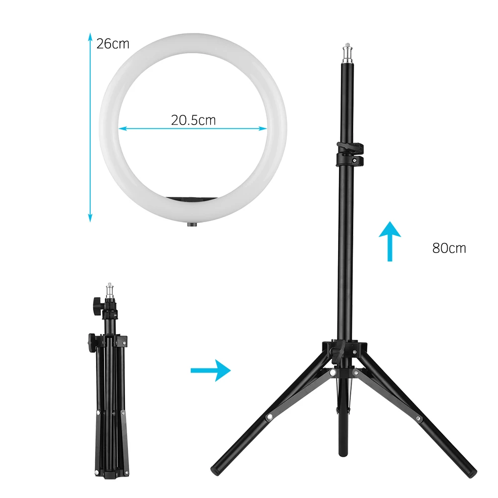 10-дюймовый Настольный светодиодный кольцевой вспышкой лампа для фотосъемки 3 режима освещения с регулируемой яркостью с питанием от USB с держателем для телефона осветительная стойка для YouTube